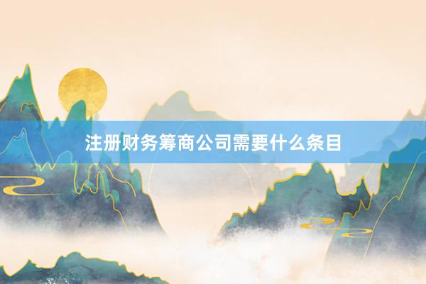 注册财务筹商公司需要什么条目