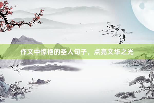作文中惊艳的圣人句子，点亮文华之光